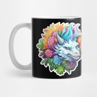 White Floral Dragon Mug